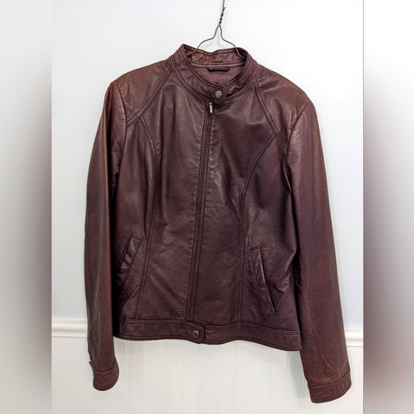 Danier Purple Leather Jacket - Picture 1 of 7